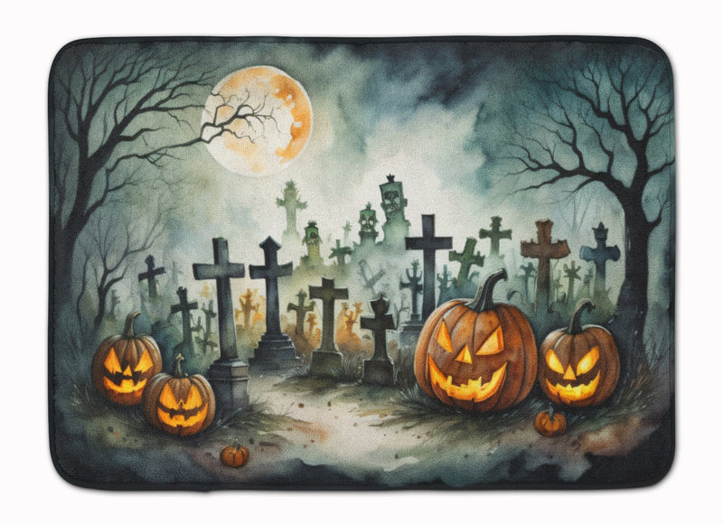 Graveyard Spooky Halloween Memory Foam Kitchen Mat