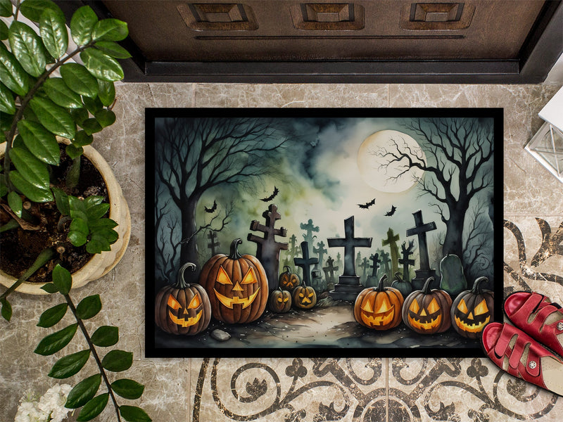 Graveyard Spooky Halloween Doormat 18x27