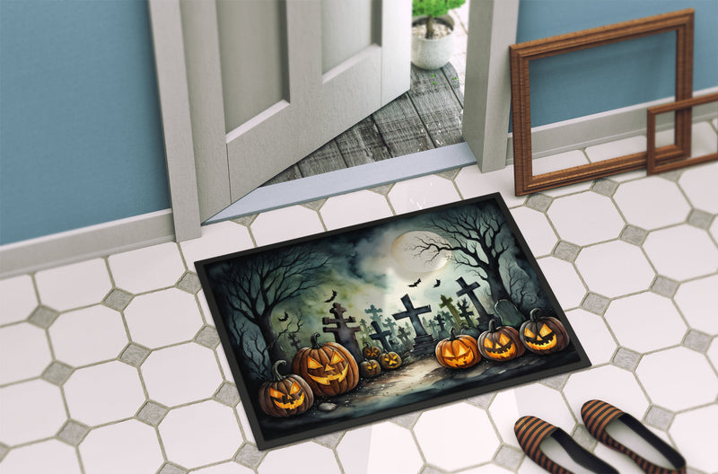 Graveyard Spooky Halloween Doormat 18x27