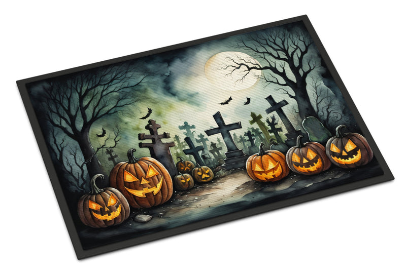 Graveyard Spooky Halloween Doormat 18x27