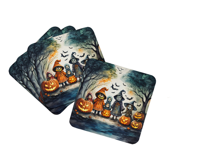 Trick or Treaters Spooky Halloween Foam Coaster Set of 4