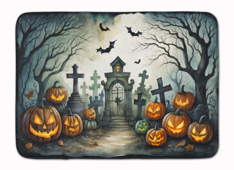 Graveyard Spooky Halloween Memory Foam Kitchen Mat