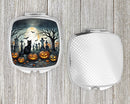 Black Cat Spooky Halloween Compact Mirror – Stylish Purse Mirror with Artistic Covers