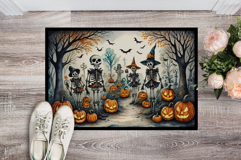 Calacas Skeletons Spooky Halloween Indoor or Outdoor Mat 24x36