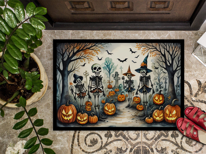 Calacas Skeletons Spooky Halloween Indoor or Outdoor Mat 24x36