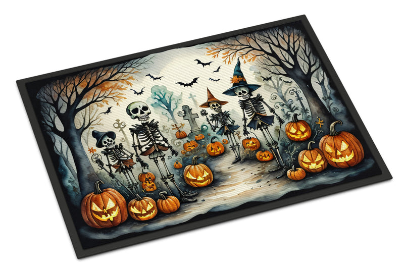 Calacas Skeletons Spooky Halloween Indoor or Outdoor Mat 24x36