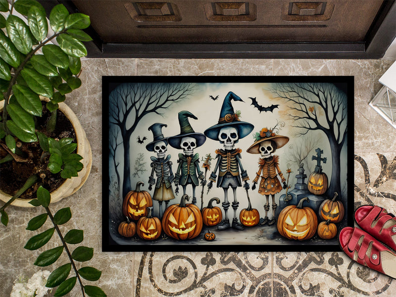 Calacas Skeletons Spooky Halloween Doormat 18x27