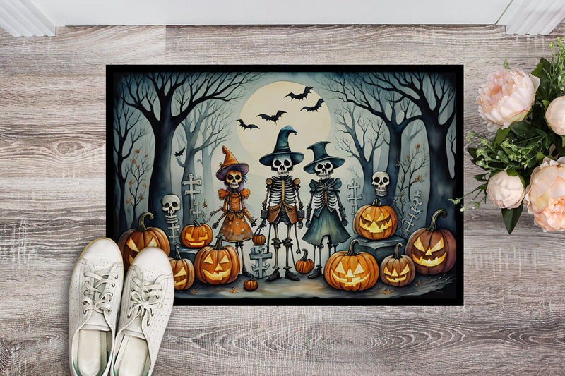 Calacas Skeletons Spooky Halloween Indoor or Outdoor Mat 24x36