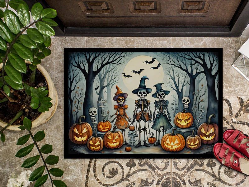 Calacas Skeletons Spooky Halloween Indoor or Outdoor Mat 24x36