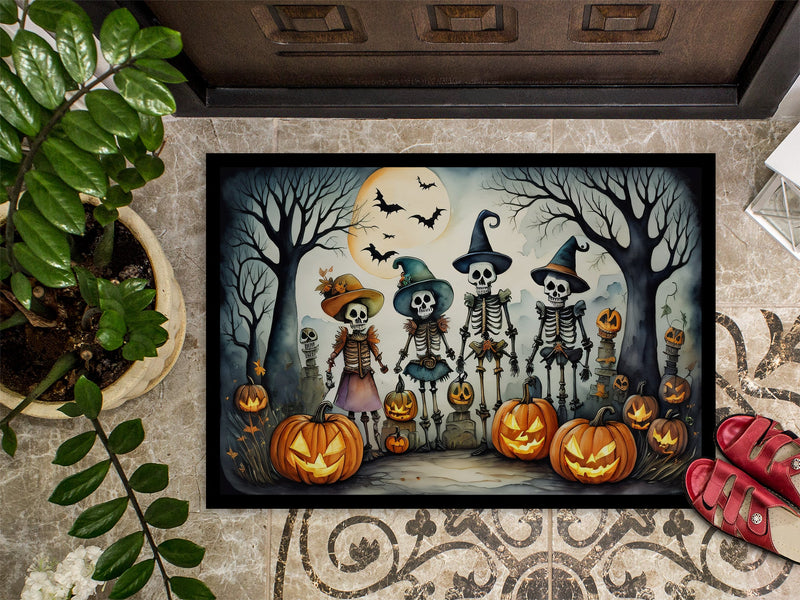 Calacas Skeletons Spooky Halloween Indoor or Outdoor Mat 24x36