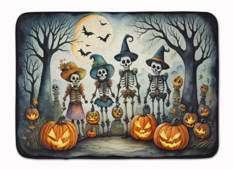 Calacas Skeletons Spooky Halloween Memory Foam Kitchen Mat