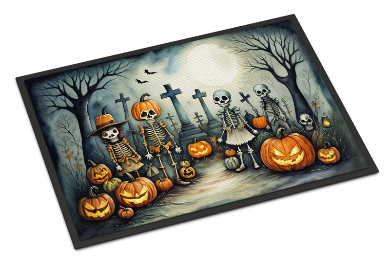 Calacas Skeletons Spooky Halloween Doormat 18x27