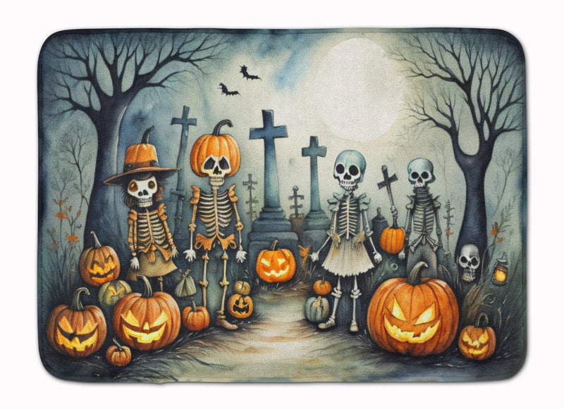 Calacas Skeletons Spooky Halloween Memory Foam Kitchen Mat