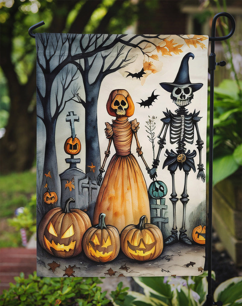 Calacas Skeletons Spooky Halloween Garden Flag – Outdoor Decorative Yard Flag