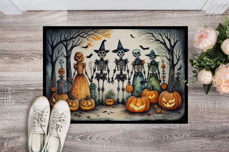 Calacas Skeletons Spooky Halloween Indoor or Outdoor Mat 24x36