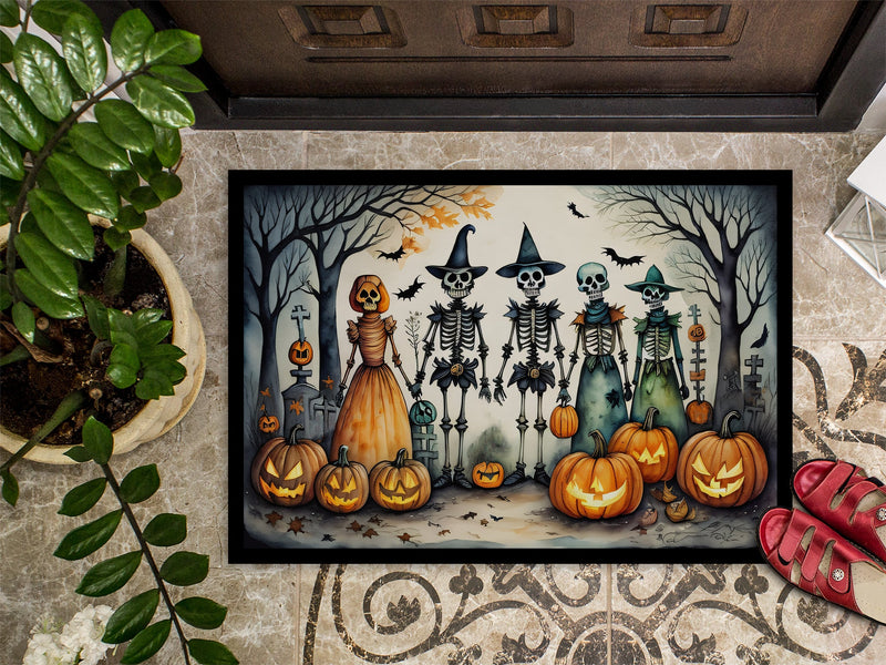 Calacas Skeletons Spooky Halloween Indoor or Outdoor Mat 24x36