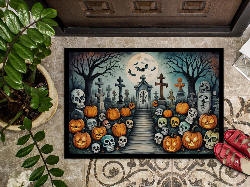 Calaveras Sugar Skulls Spooky Halloween Indoor or Outdoor Mat 24x36