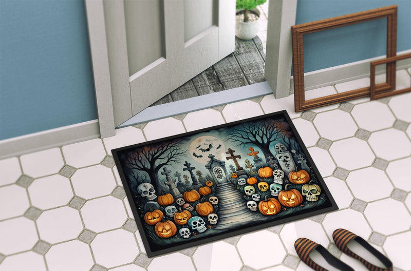 Calaveras Sugar Skulls Spooky Halloween Indoor or Outdoor Mat 24x36