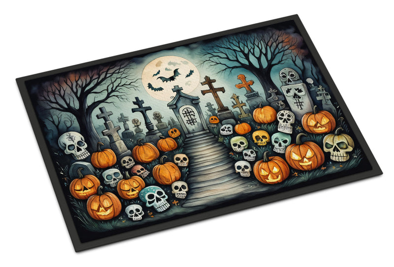 Calaveras Sugar Skulls Spooky Halloween Indoor or Outdoor Mat 24x36