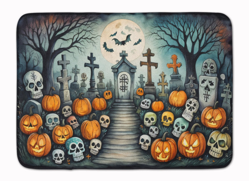 Calaveras Sugar Skulls Spooky Halloween Memory Foam Kitchen Mat