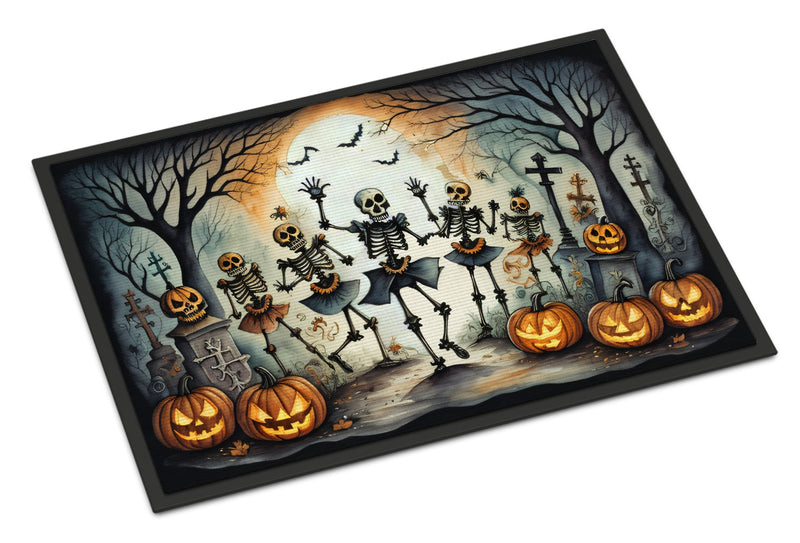 Dancing Skeletons Spooky Halloween Indoor or Outdoor Mat 24x36