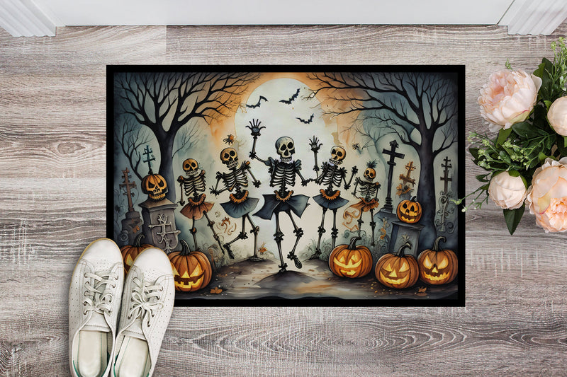 Dancing Skeletons Spooky Halloween Doormat 18x27