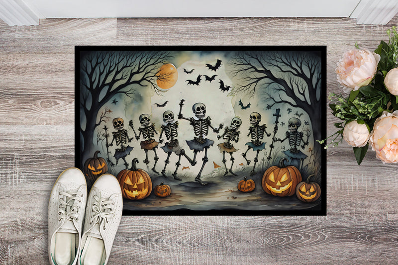 Dancing Skeletons Spooky Halloween Indoor or Outdoor Mat 24x36