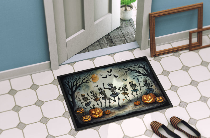 Dancing Skeletons Spooky Halloween Indoor or Outdoor Mat 24x36