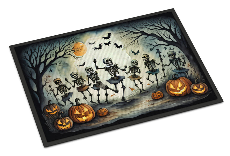 Dancing Skeletons Spooky Halloween Indoor or Outdoor Mat 24x36