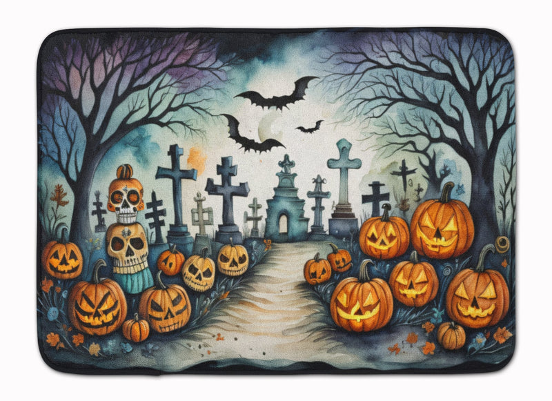 Day of the Dead Spooky Halloween Memory Foam Kitchen Mat