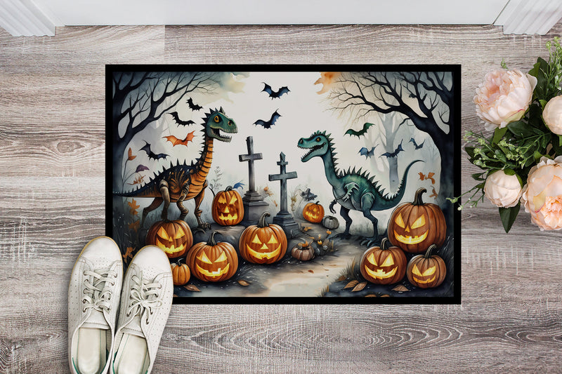 Dinosaurs Spooky Halloween Doormat 18x27