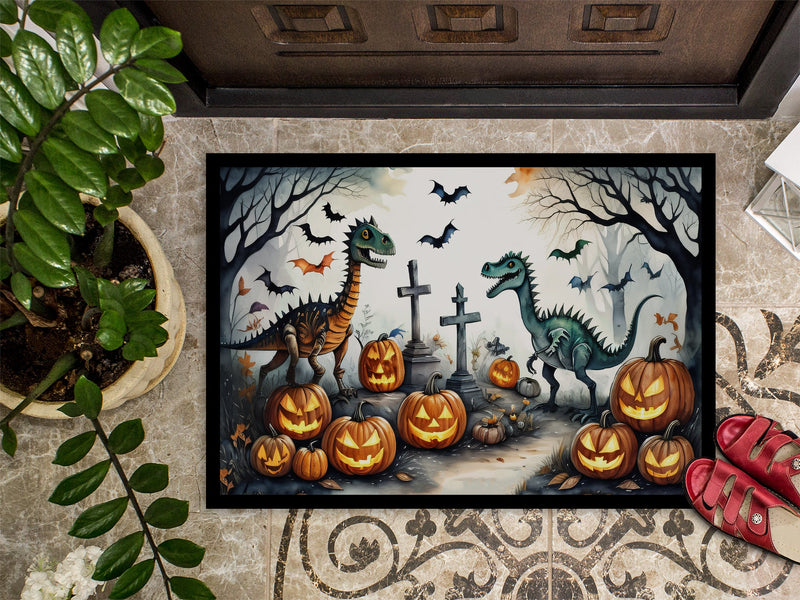 Dinosaurs Spooky Halloween Doormat 18x27