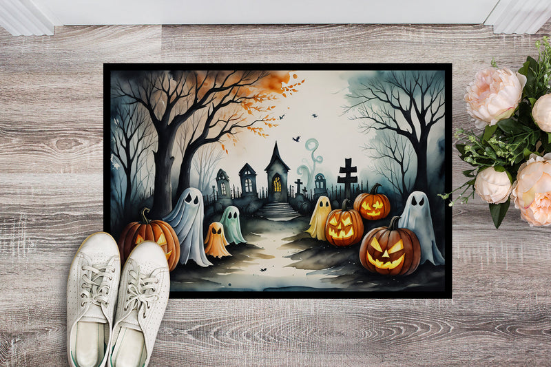 Ghosts Spooky Halloween Indoor or Outdoor Mat 24x36