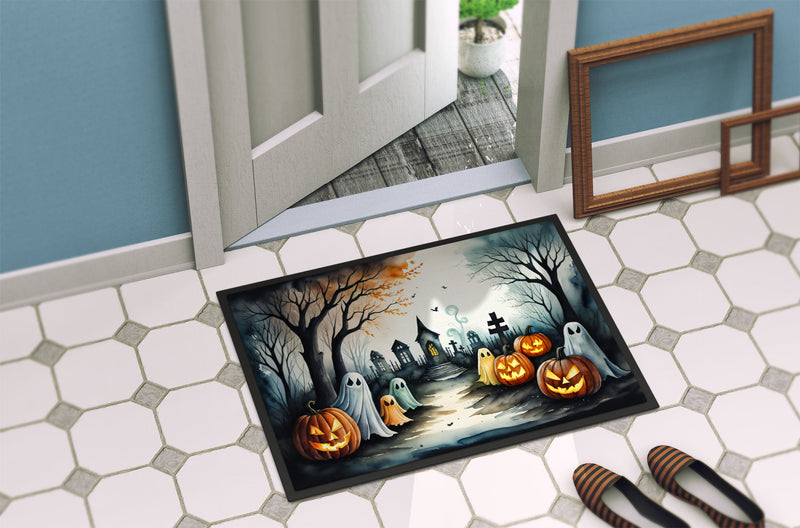 Ghosts Spooky Halloween Doormat 18x27