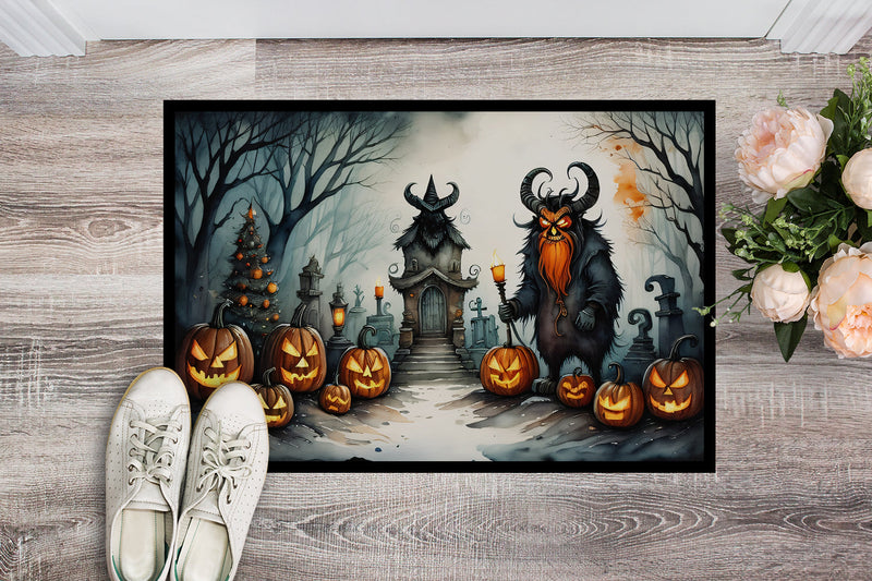 Krampus The Christmas Demon Spooky Halloween Indoor or Outdoor Mat 24x36