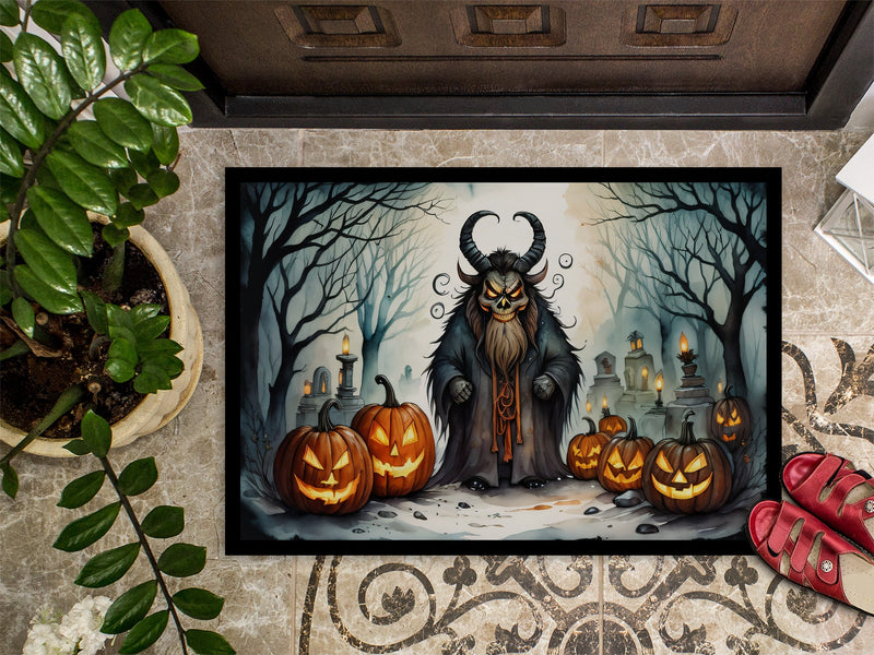 Krampus The Christmas Demon Spooky Halloween Indoor or Outdoor Mat 24x36