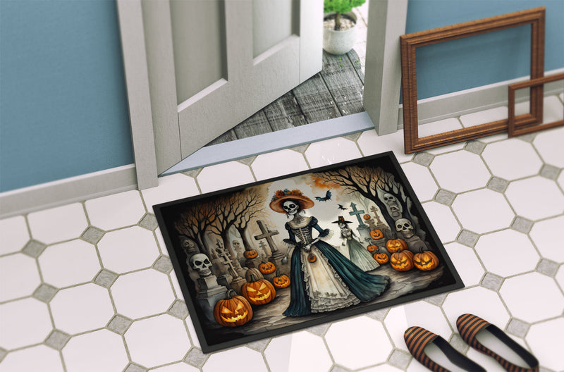 La Catrina Skeleton Spooky Halloween Indoor or Outdoor Mat 24x36