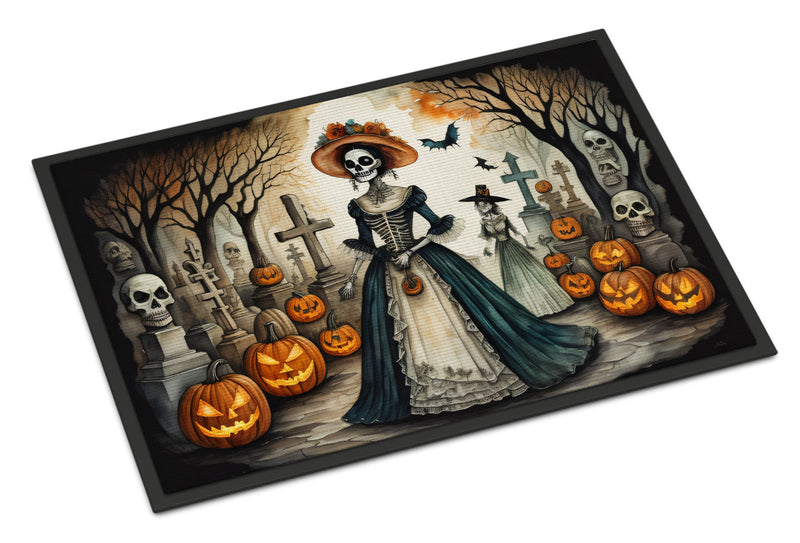 La Catrina Skeleton Spooky Halloween Indoor or Outdoor Mat 24x36