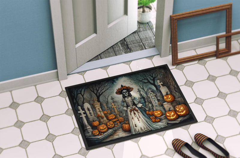 La Catrina Skeleton Spooky Halloween Indoor or Outdoor Mat 24x36