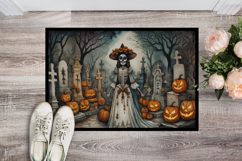 La Catrina Skeleton Spooky Halloween Doormat 18x27