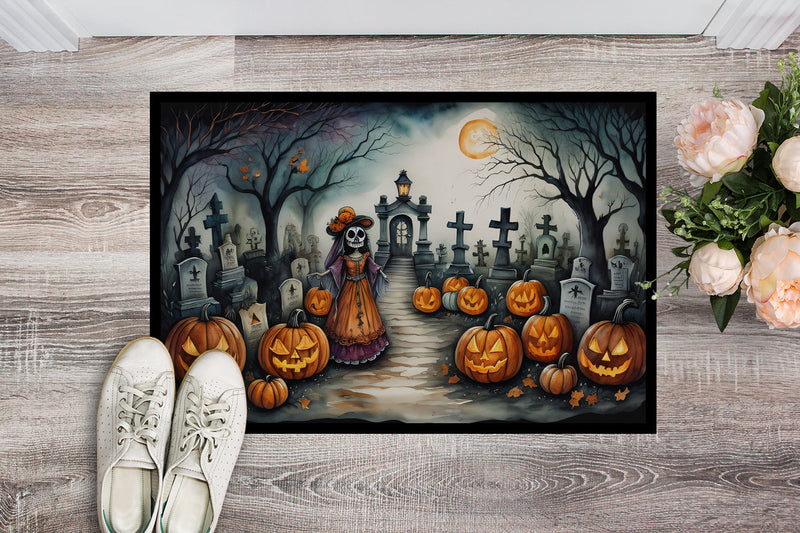 La Catrina Skeleton Spooky Halloween Indoor or Outdoor Mat 24x36