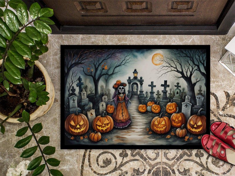 La Catrina Skeleton Spooky Halloween Indoor or Outdoor Mat 24x36