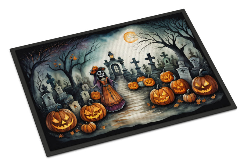 La Catrina Skeleton Spooky Halloween Indoor or Outdoor Mat 24x36