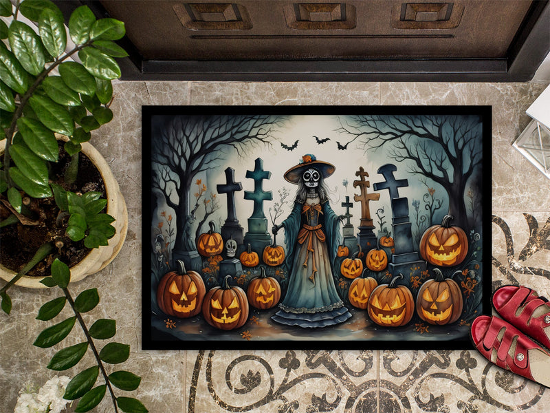 La Catrina Skeleton Spooky Halloween Indoor or Outdoor Mat 24x36