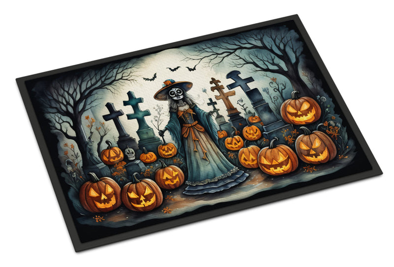 La Catrina Skeleton Spooky Halloween Indoor or Outdoor Mat 24x36