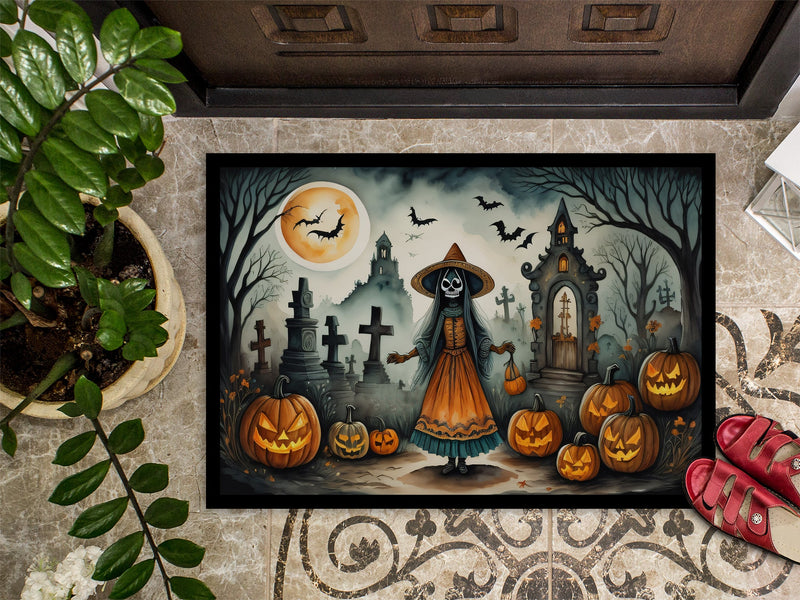 La Llorona Skeleton Spooky Halloween Indoor or Outdoor Mat 24x36