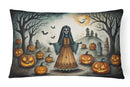 La Llorona Skeleton Spooky Halloween Fabric Decorative Pillow