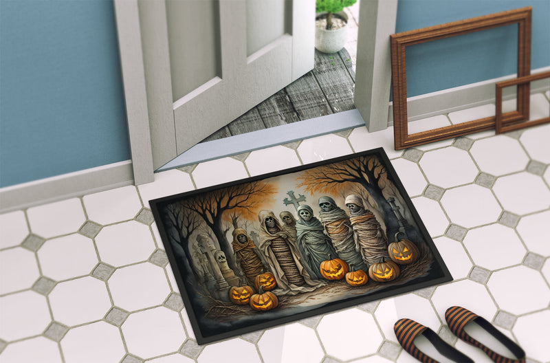 Mummies Spooky Halloween Indoor or Outdoor Mat 24x36