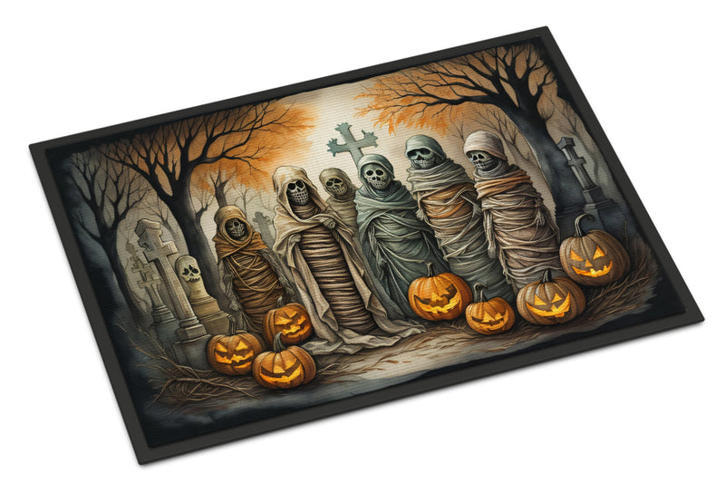 Mummies Spooky Halloween Indoor or Outdoor Mat 24x36