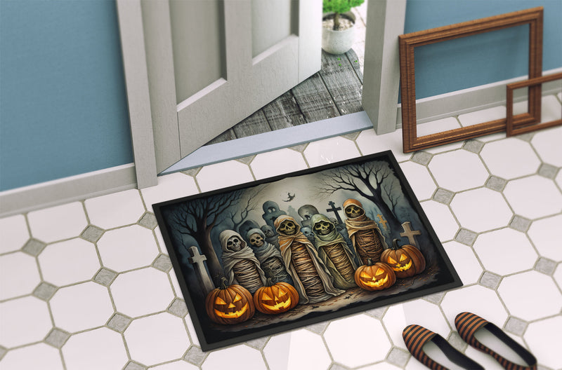 Mummies Spooky Halloween Indoor or Outdoor Mat 24x36